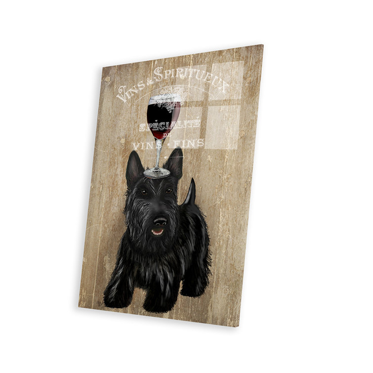 Winston Porter Dog Au Vin, Scottish Terrier On Plastic/Acrylic by Fab Funky Print Wayfair Canada